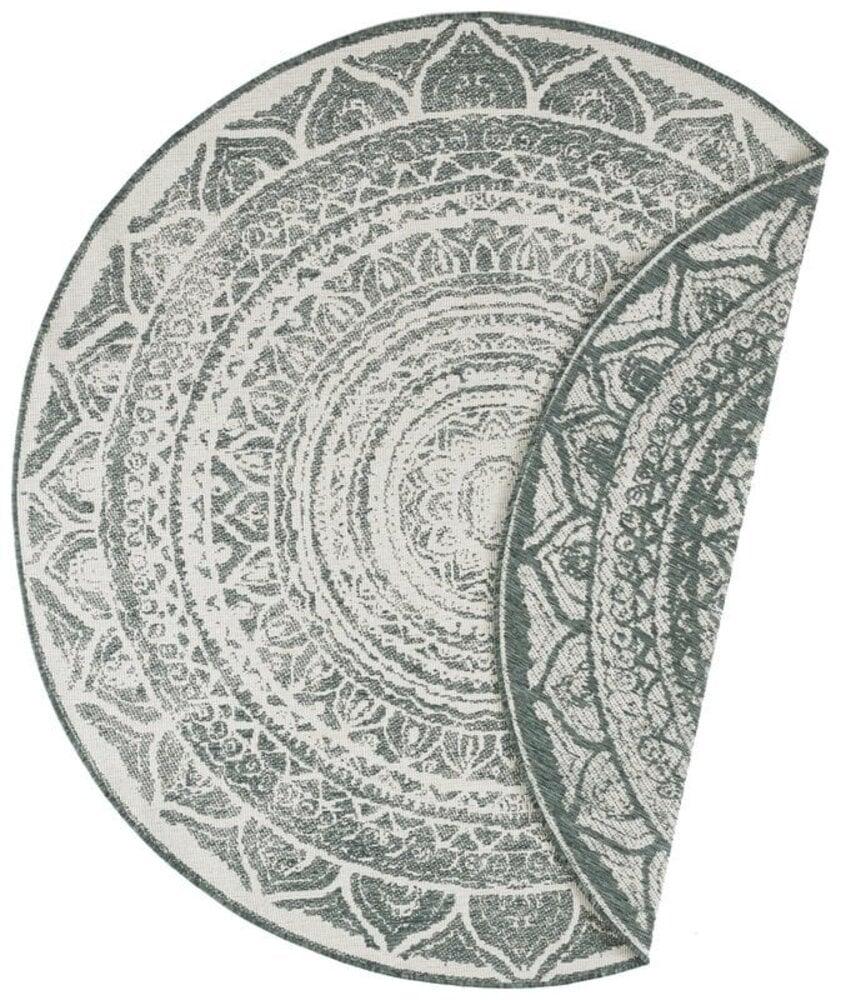 Flycarpets Rond Binnen & Buitenkleed Omkeerbaar - Siruma Groen/Crème