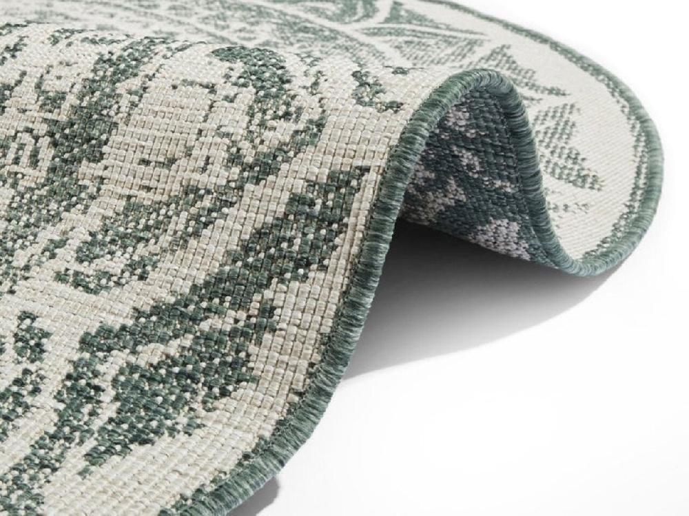 Flycarpets Rond Binnen & Buitenkleed Omkeerbaar - Siruma Groen/Crème