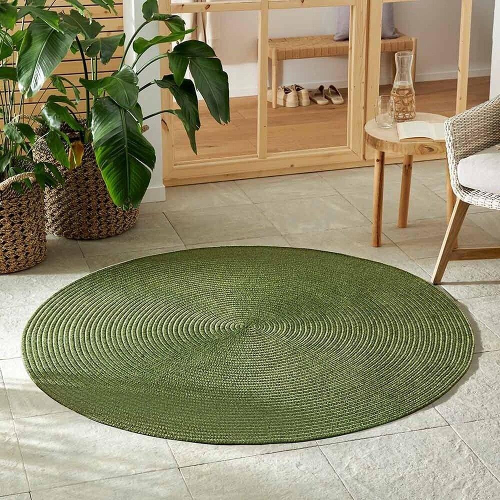 Flycarpets Rond Binnen- En Buitenkleed - Trenzado Groen