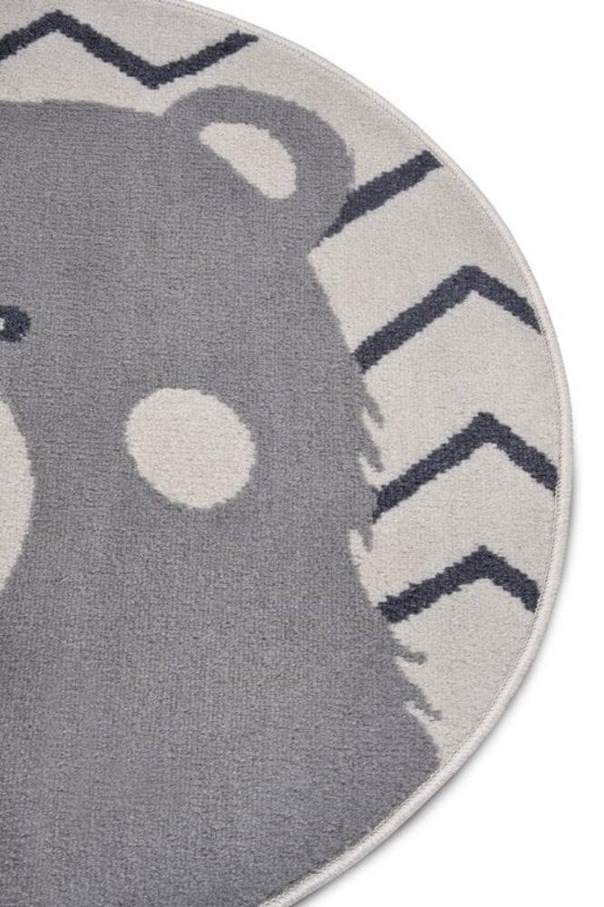Flycarpets Rond Kindervloerkleed - Adventures Beer Crème/Grijs