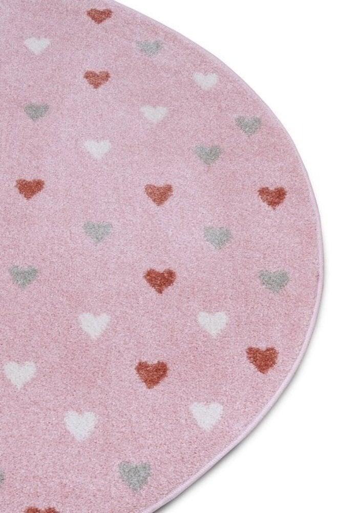 Flycarpets Rond Kindervloerkleed - Adventures Hartjes Roze
