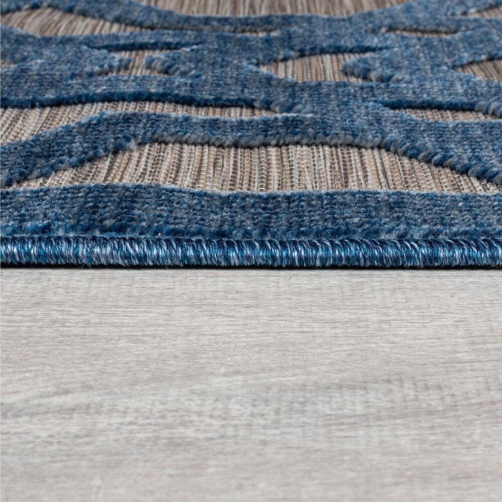 Flycarpets Rond Modern Buitenkleed - Oro Blauw Ã˜160Cm