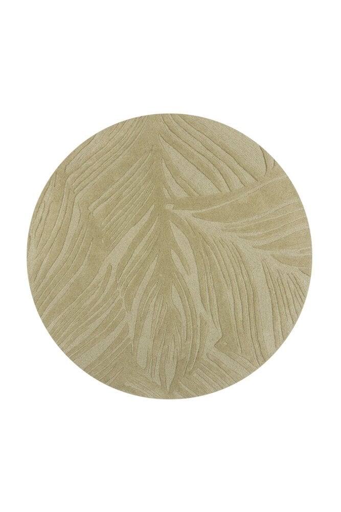 Flycarpets Rond Modern Wollen Vloerkleed - Lino Leaf Salie Groen