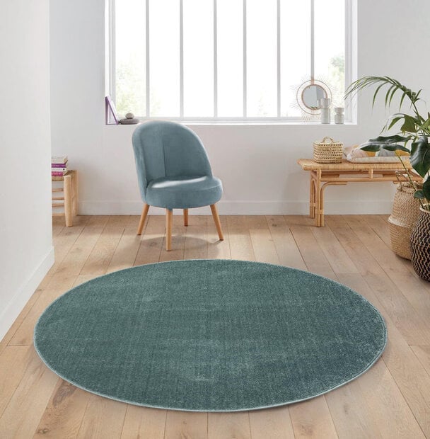 flycarpets Rond Mono vloerkleed - Effen Modern - Turquoise