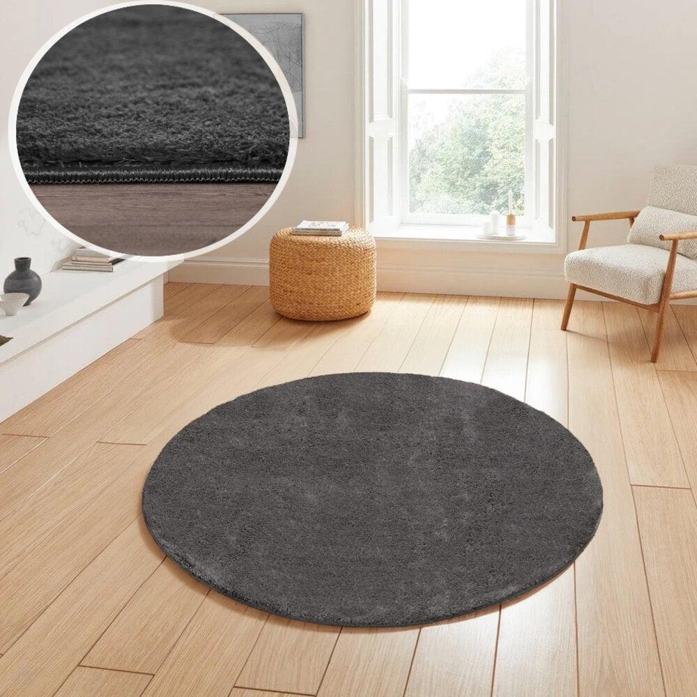 Flycarpets Rond Wasbaar Vloerkleed - Malaga Antraciet