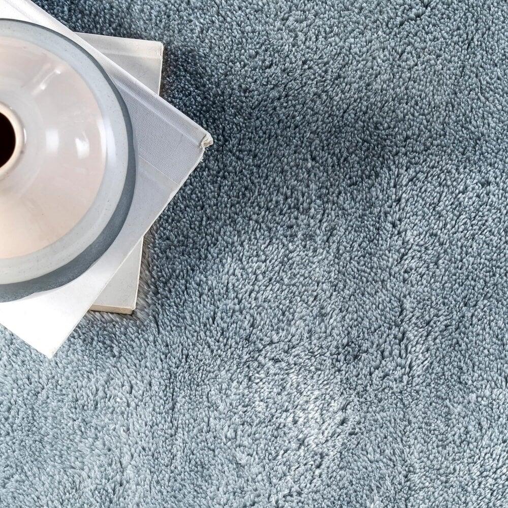 Flycarpets Rond Wasbaar Vloerkleed - Solid Lichtblauw