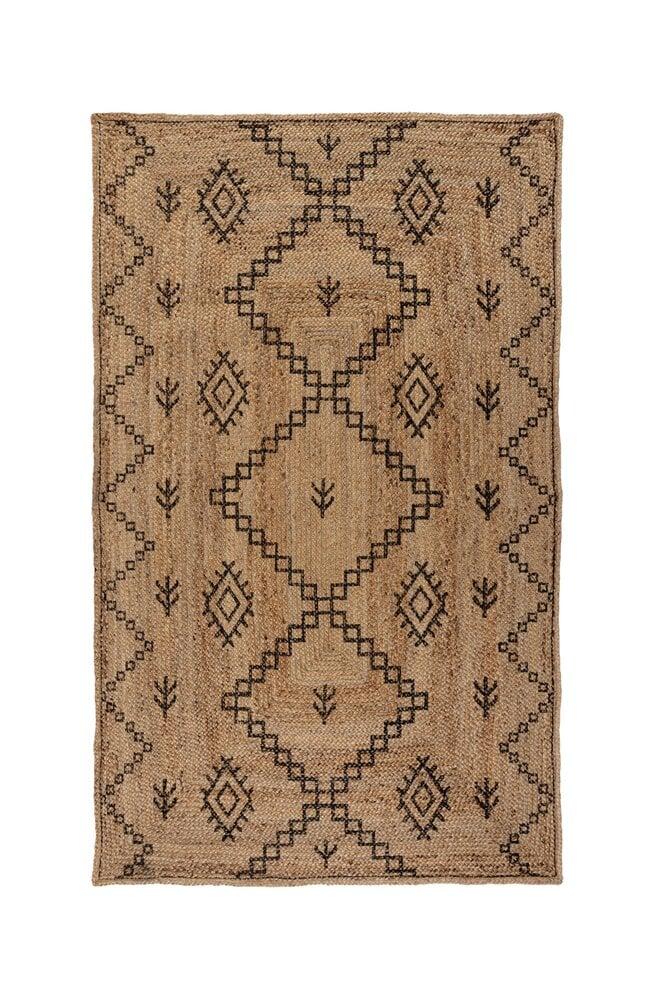 Flycarpets Rowen Patterned Laagpolig Jute Vloerkleed - Natuurlijk & Trendy