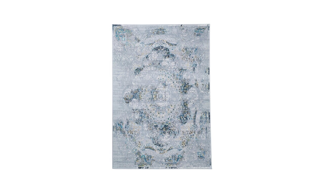 Flycarpets Sarande Vintage Grijs / Geel / Blauw Vloerkleed