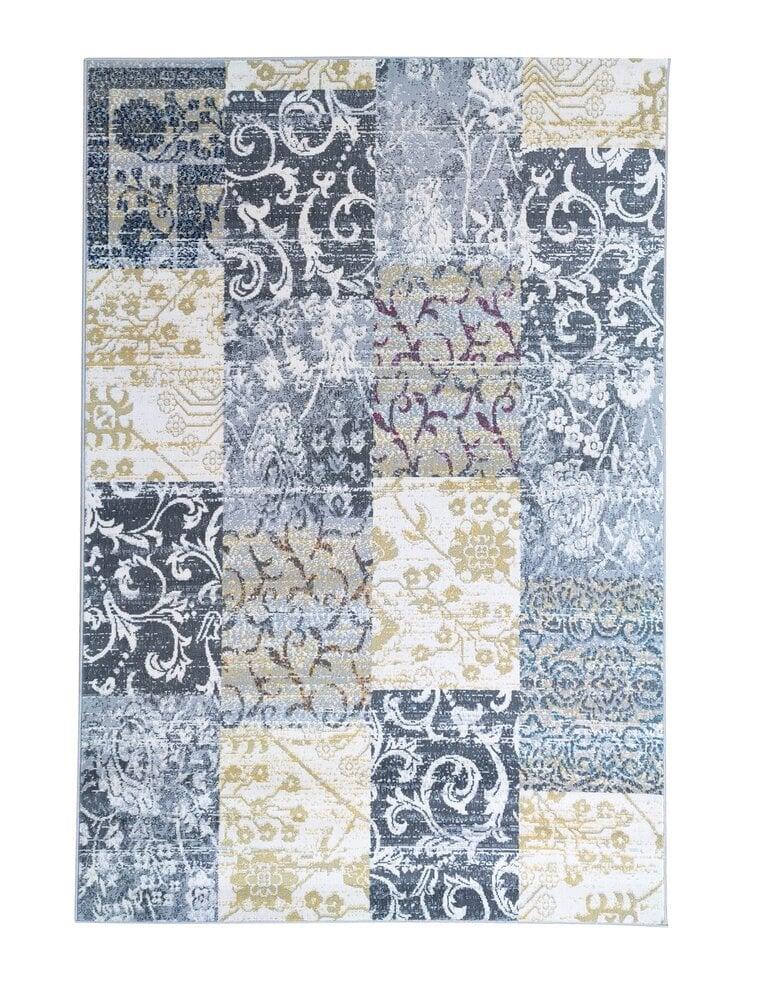 Flycarpets Sarande Vintage Grijs / Geel Vloerkleed - Patchwork Design