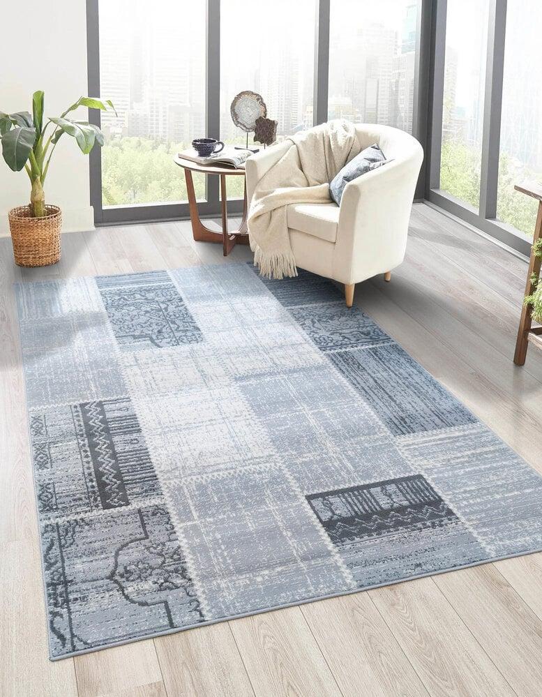 Flycarpets Sarande Vintage Grijs Vloerkleed - Patchwork Design