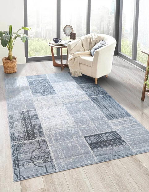 flycarpets Sarande Vintage Grijs vloerkleed - Patchwork Design