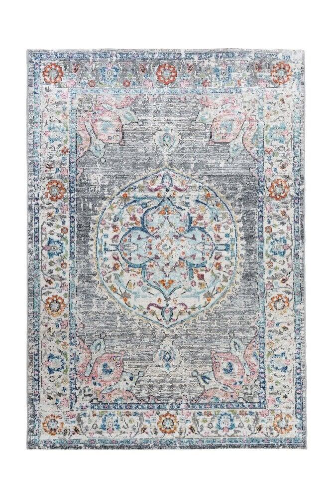 Flycarpets Sena Vintage Medaillon Grijs / Multi Vloerkleed - Indoor En Outdoor