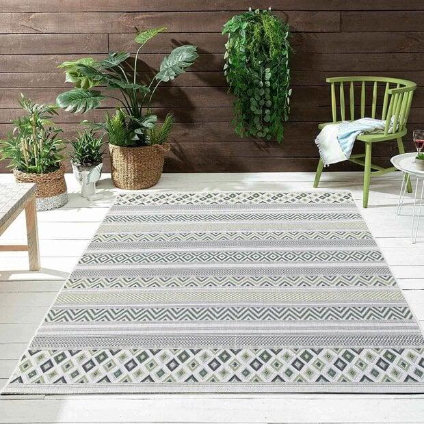 flycarpets Sunset Indoor & Outdoor Groen vloerkleed - Grafisch