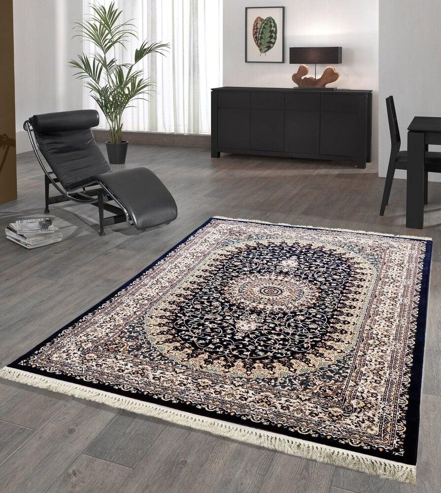 Flycarpets Tachmahal Klassiek Blauw Vloerkleed - Medaillon