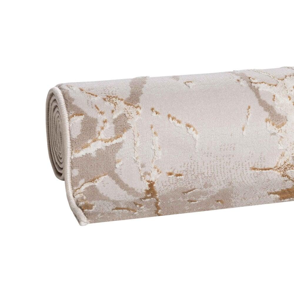 Flycarpets Tamara Vloerkleed - Marmer Design Modern Laagpolig - Crème