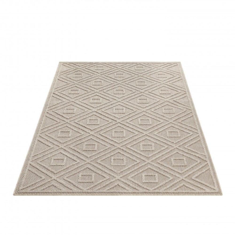 Flycarpets Tenedo Indoor & Outdoor Beige Vloerkleed - Geruit
