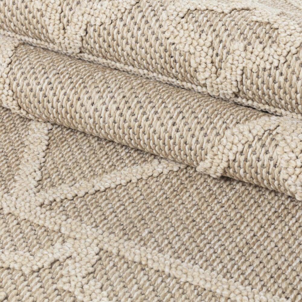 Flycarpets Tenedo Indoor & Outdoor Beige Vloerkleed - Geruit