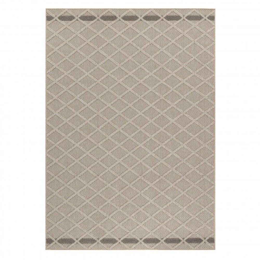 Flycarpets Tenedo Indoor & Outdoor Beige Vloerkleed - Geruit