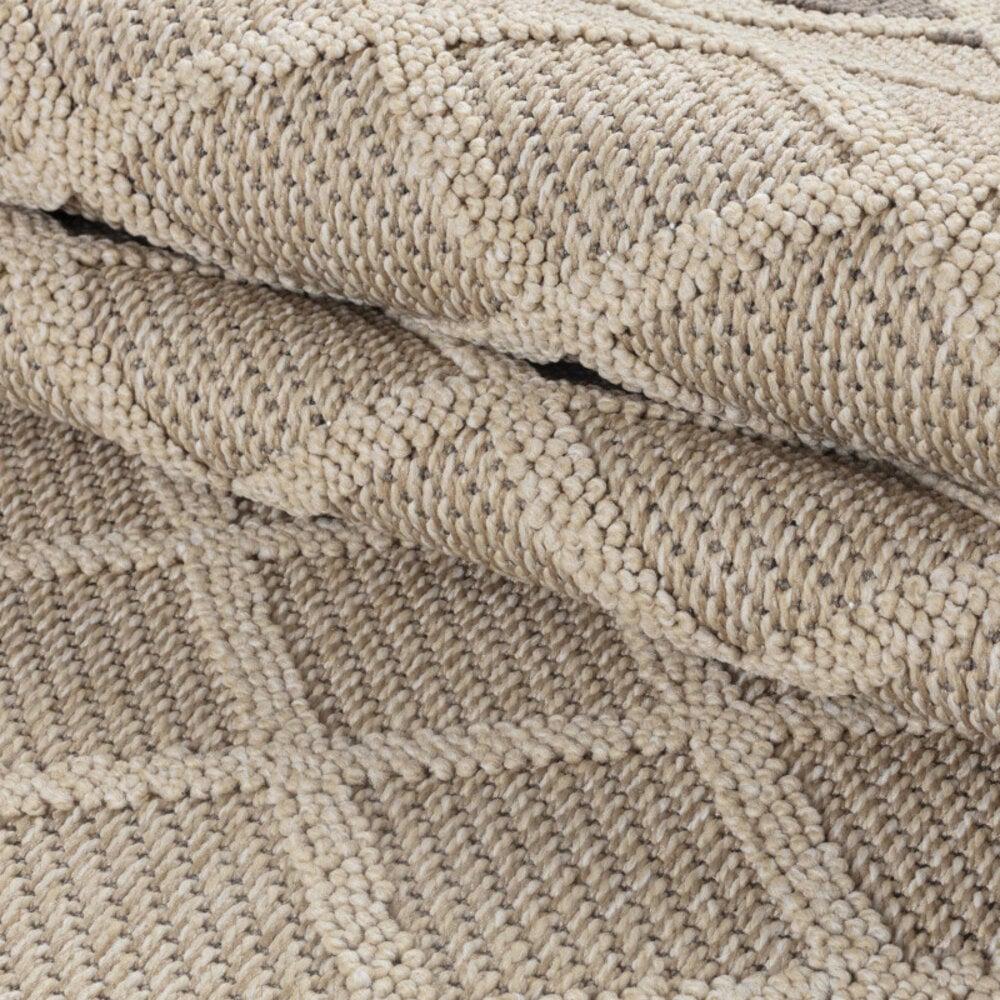 Flycarpets Tenedo Indoor & Outdoor Beige Vloerkleed - Geruit