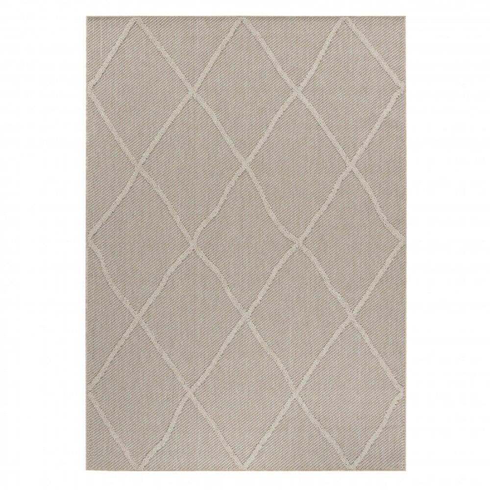 Flycarpets Tenedo Indoor & Outdoor Beige Vloerkleed - Geruit