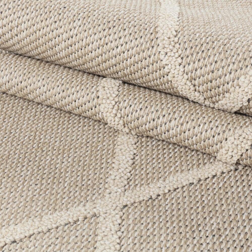 Flycarpets Tenedo Indoor & Outdoor Beige Vloerkleed - Geruit