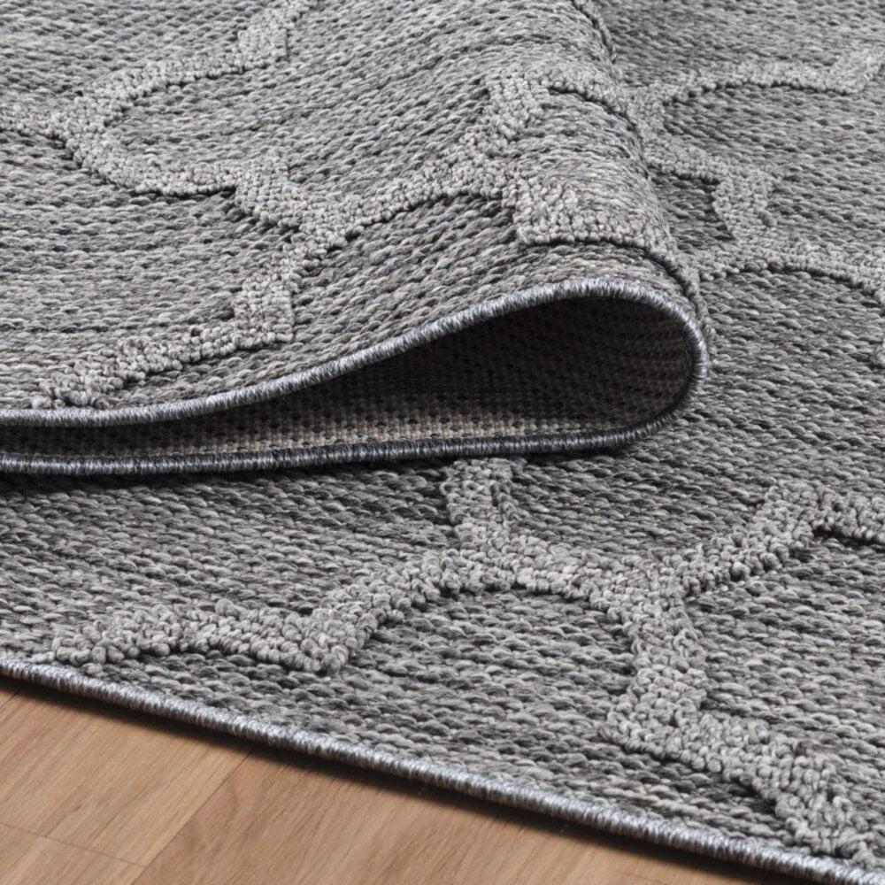 Flycarpets Tenedo Indoor & Outdoor Grijs Vloerkleed - Barok Design