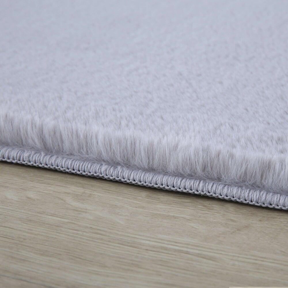 Flycarpets Teresa Hoogpolig Fluffy Zilver Vloerkleed