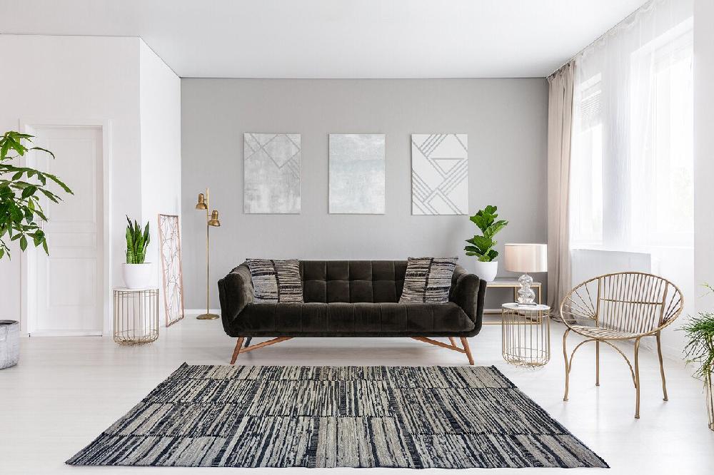 Flycarpets Van Gogh Collection Vintage Patchwork Grijs / Beige Vloerkleed