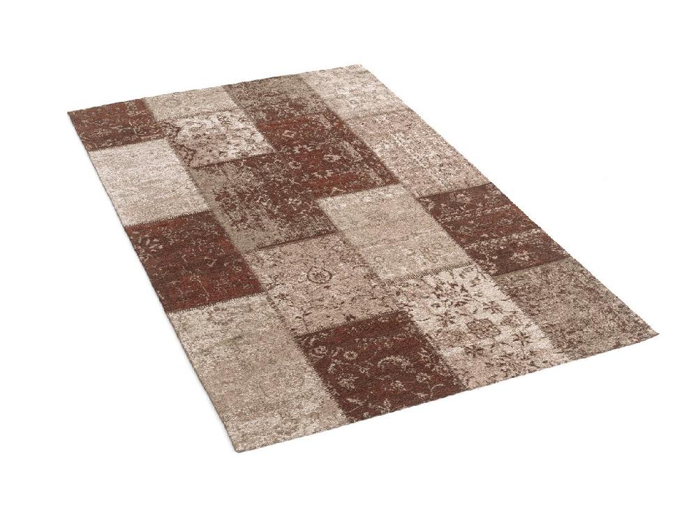 Flycarpets Van Gogh Collection Vintage Taupe / Koper Vloerkleed - Patchwork