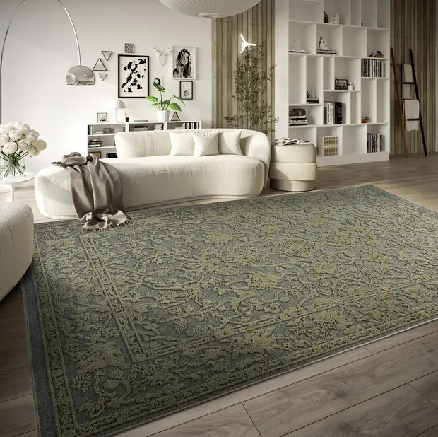 flycarpets Villeroy & Boch - Laagpolig vloerkleed - Ambroise Naturel - Jungle Groen