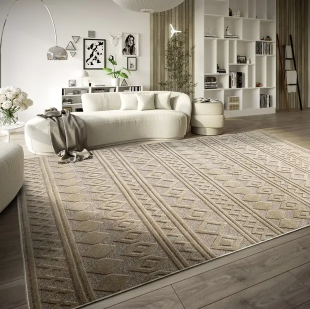 flycarpets Villeroy & Boch - Laagpolig vloerkleed - Catherine Naturel - Grijs / Beige