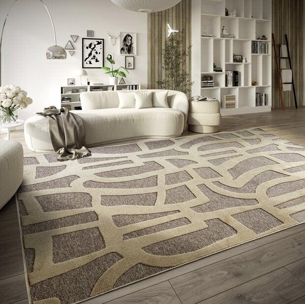 flycarpets Villeroy & Boch - Laagpolig vloerkleed - Therese - Grijs / Beige