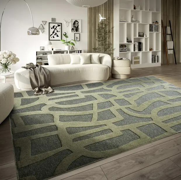 flycarpets Villeroy & Boch - Laagpolig vloerkleed - Therese - Jungle Groen