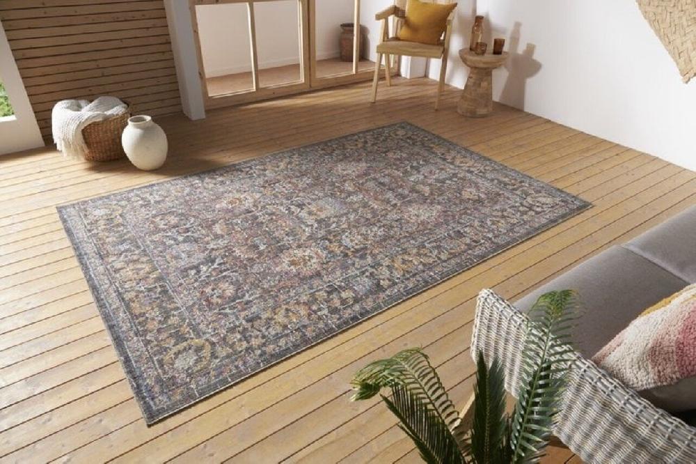Flycarpets Vintage Binnen- En Buitenkleed - Port Said Grijs/Blauw