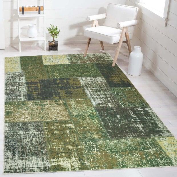 flycarpets Vintage vloerkleed - Burano Patchwork Groen