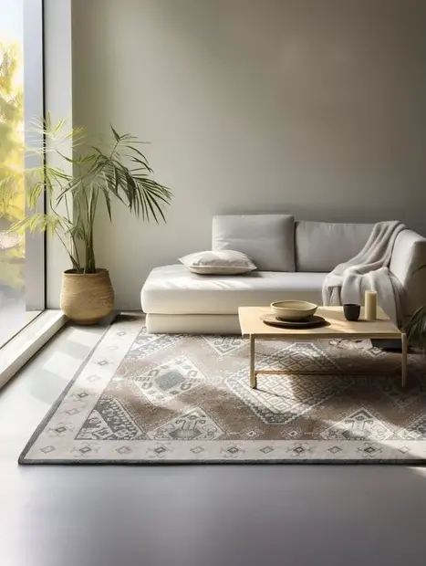 flycarpets Vintage vloerkleed - Lakan Bruin/Crème/Grijs