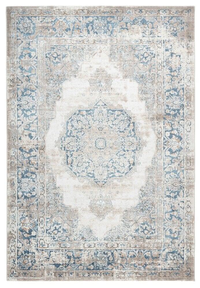 Flycarpets Vintage Vloerkleed - Paris Medaillon Blauw