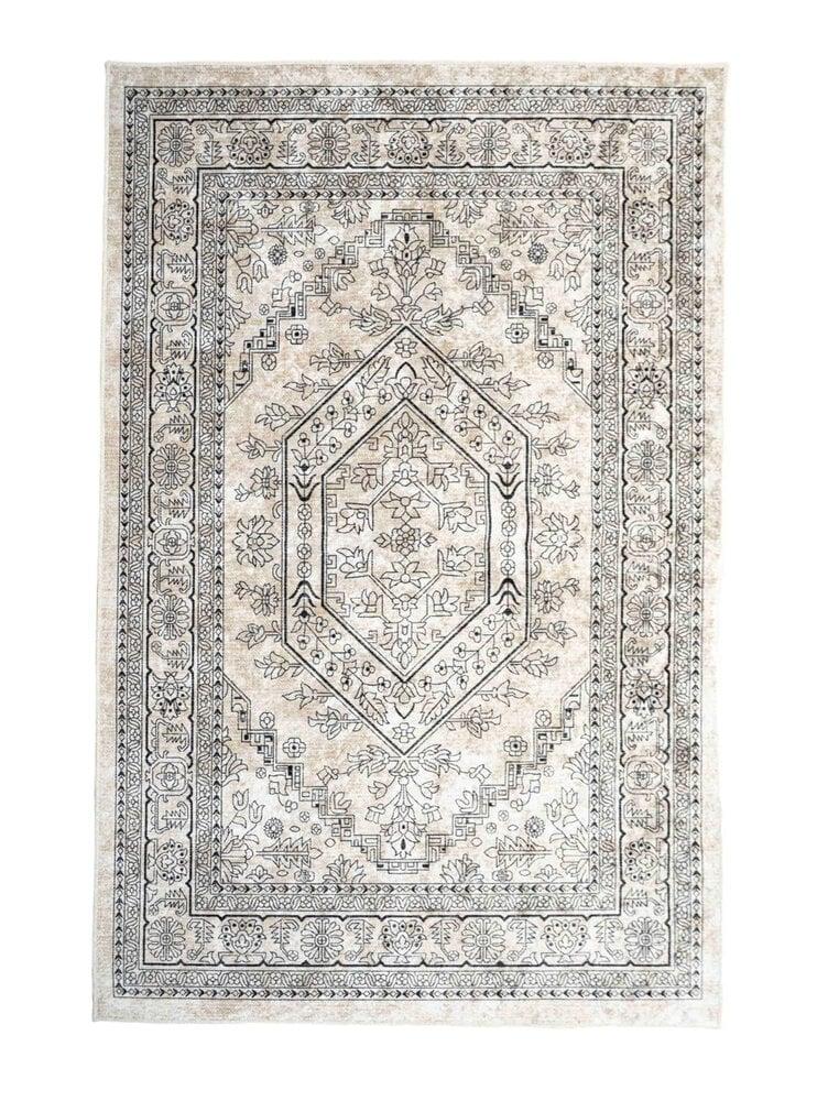 Flycarpets Vintage Vloerkleed - Ruby Wasbaar - Crème / Zwart
