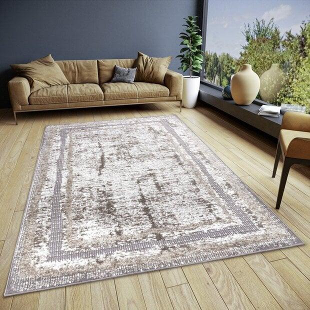 flycarpets Vintage vloerkleed - Shine Abstract Grijs/Bruin