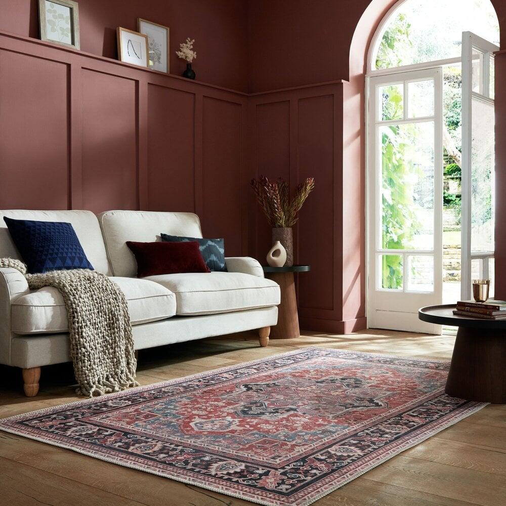 Flycarpets Vintage Vloerkleed - Windsor Traditioneel Rood