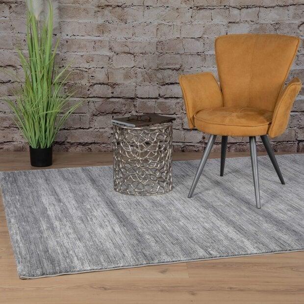 flycarpets Vita Effen Lichtgrijs / Zilver vloerkleed - Gestreept