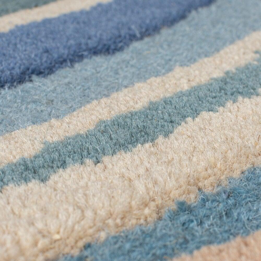 Flycarpets Wollen Vloerkleed - Flow Abstract Blauw/Terra