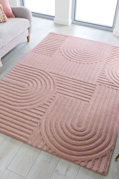 flycarpets Zen vloerkleed - Japandi - Laagpolig - 100% Wol Modern - Roze