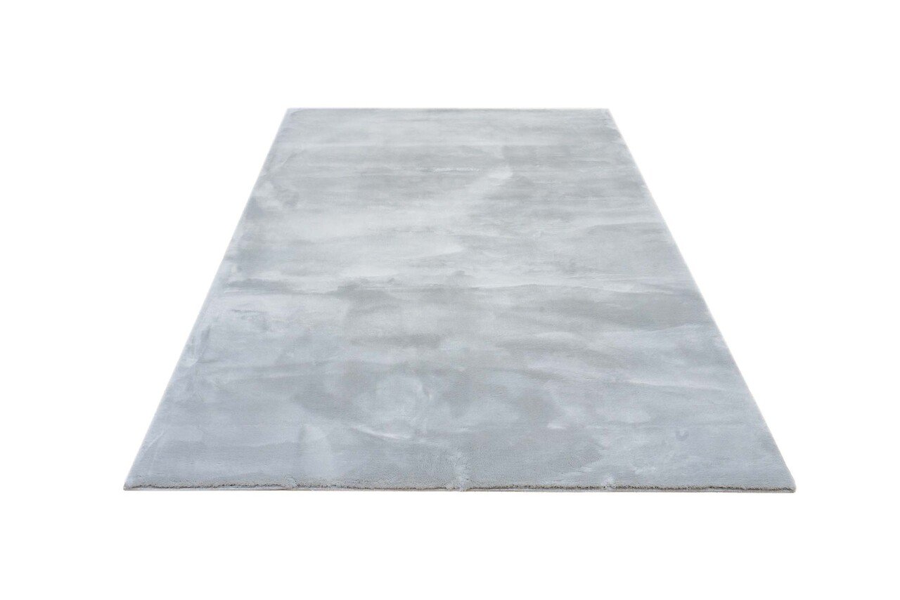 Flycarpets Zetha Vloerkleed - Effen Zacht Hoogpolig - Grijs