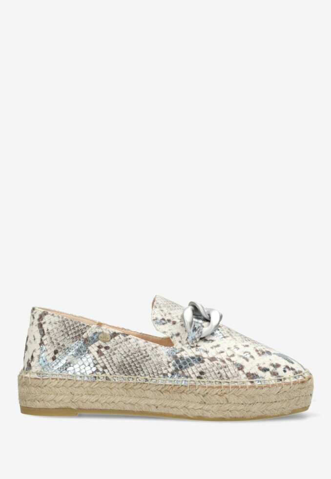 fred de la bretoniere Espadrille June Chain Metallic Blauw