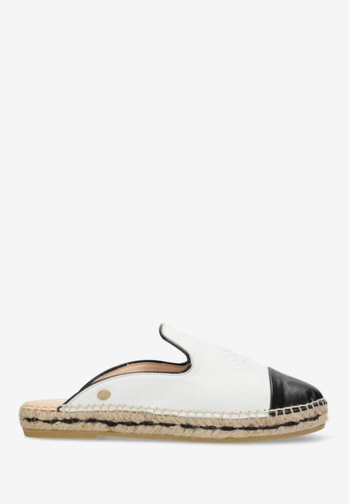 fred de la bretoniere Espadrille Mili Mule Wit/Zwart