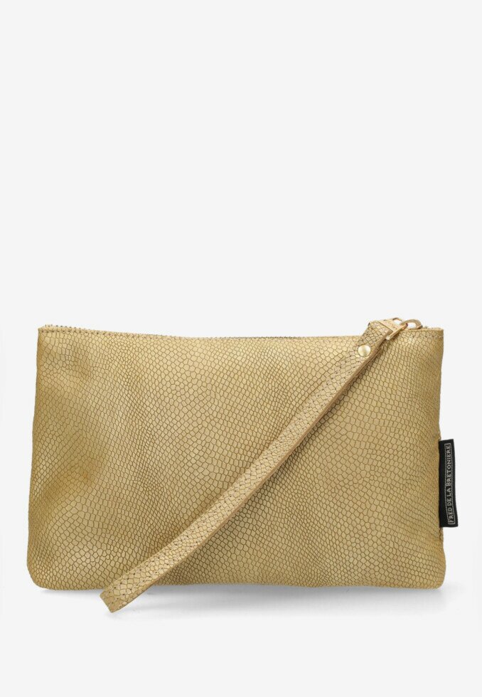 fred de la bretoniere Etui / Clutch Python Printed Goud