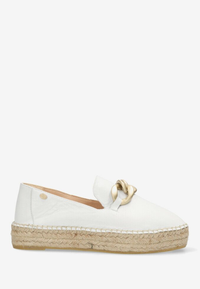 fred de la bretoniere Espadrille June Li Wit Leer