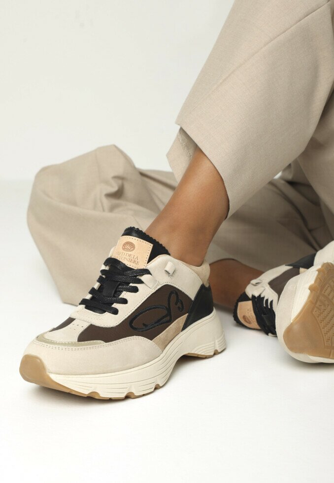 Fred De La Bretoniere Sneaker Mariola Sign Zwart/Beige