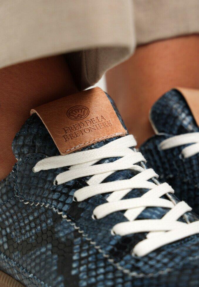 Fred De La Bretoniere Sneaker Pearl Lux Snake Blauw